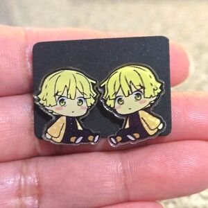 🍒🍒 Demon Slayer: Kimetsu no Yaiba Zenitsu Agatsuma Earrings Handmade